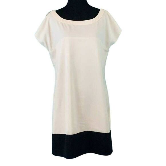 Forever 21 Cream Black Color block Mini Dress Sz Medium - Picture 1 of 12